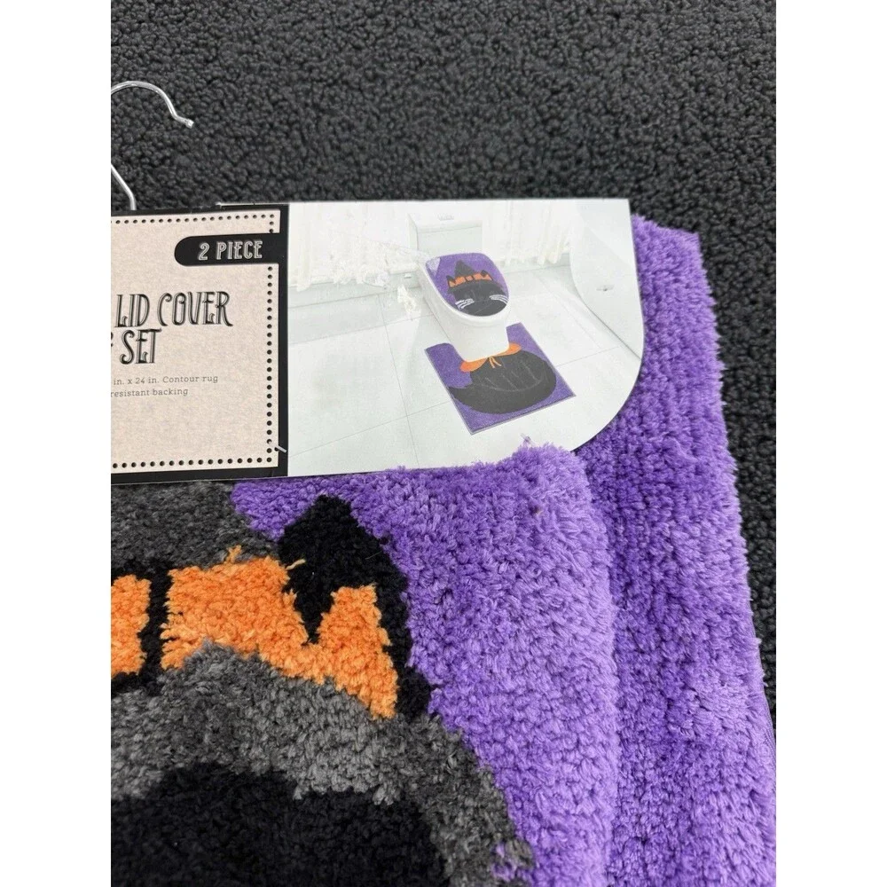 Halloween Bathroom Toilet Rug Set 2 Piece Toilet Mat and 20